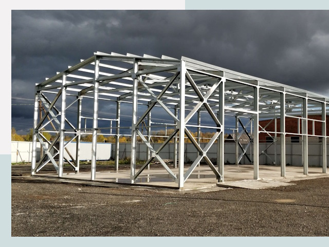 Двускатные ангары в Тында от 617 руб. за квадрат