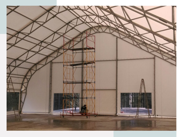 Шатровые ангары в Тынде